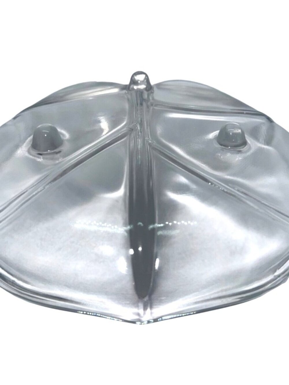 Vintage  2 Section Clear Glass Divided Footed Relish Dish/mTray - Picture 11 of 14